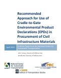 Cover page of Recommended Approach for Use of Cradle-to-Gate Environmental Product Declarations (EPDs) in Procurement of Civil Infrastructure Materials