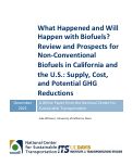 Cover page of What Happened and Will Happen with Biofuels? Review and Prospects for Non-Conventional Biofuels in California and the U.S.: Supply, Cost, and Potential GHG Reductions