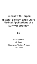 Cover page of Timeout with Torpor:&nbsp;History, Biology, and Future Medical Applications of a Survival Strategy
