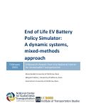 Cover page of End of Life EV Battery Policy Simulator: A dynamic systems, mixed-methods approach